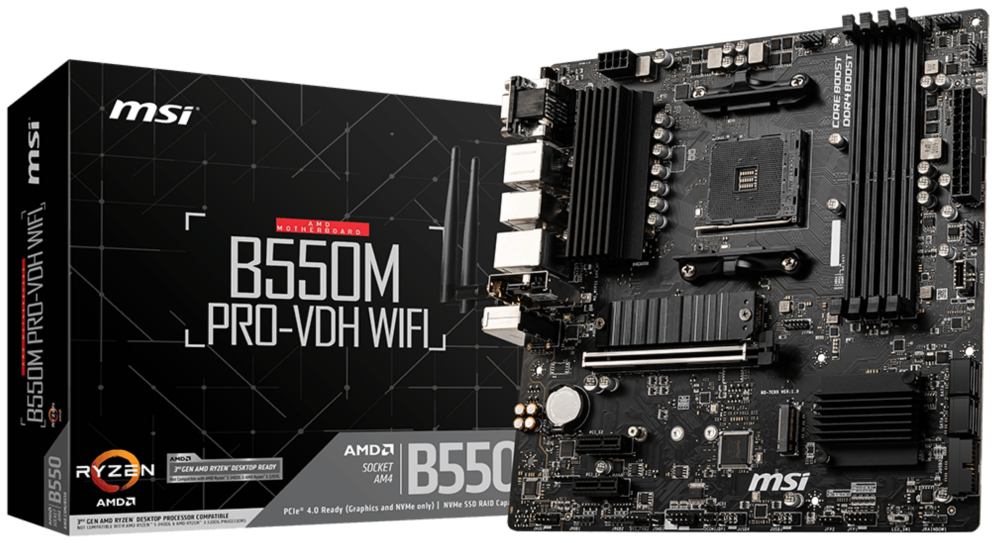 PLACA BASE MSI B550M PRO-VDH WIFI AM4 MATX 4XDDR4