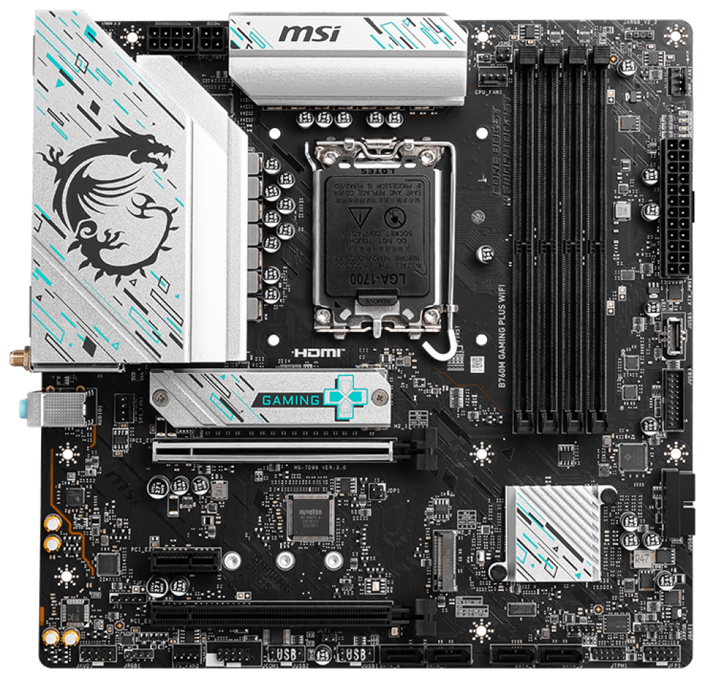 PLACA BASE MSI B760M GAMING PLUS WIFI 1700 MATX 4XDDR5 - detalle