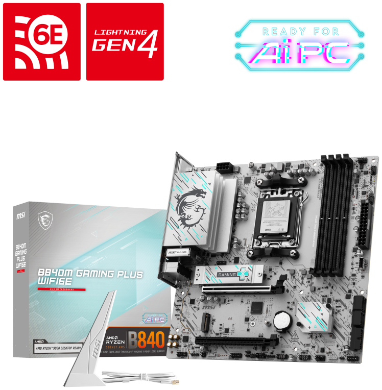 PLACA BASE MSI B840M GAMING PLUS WIFI6E M-ATX AM5 DDR5 - detalle
