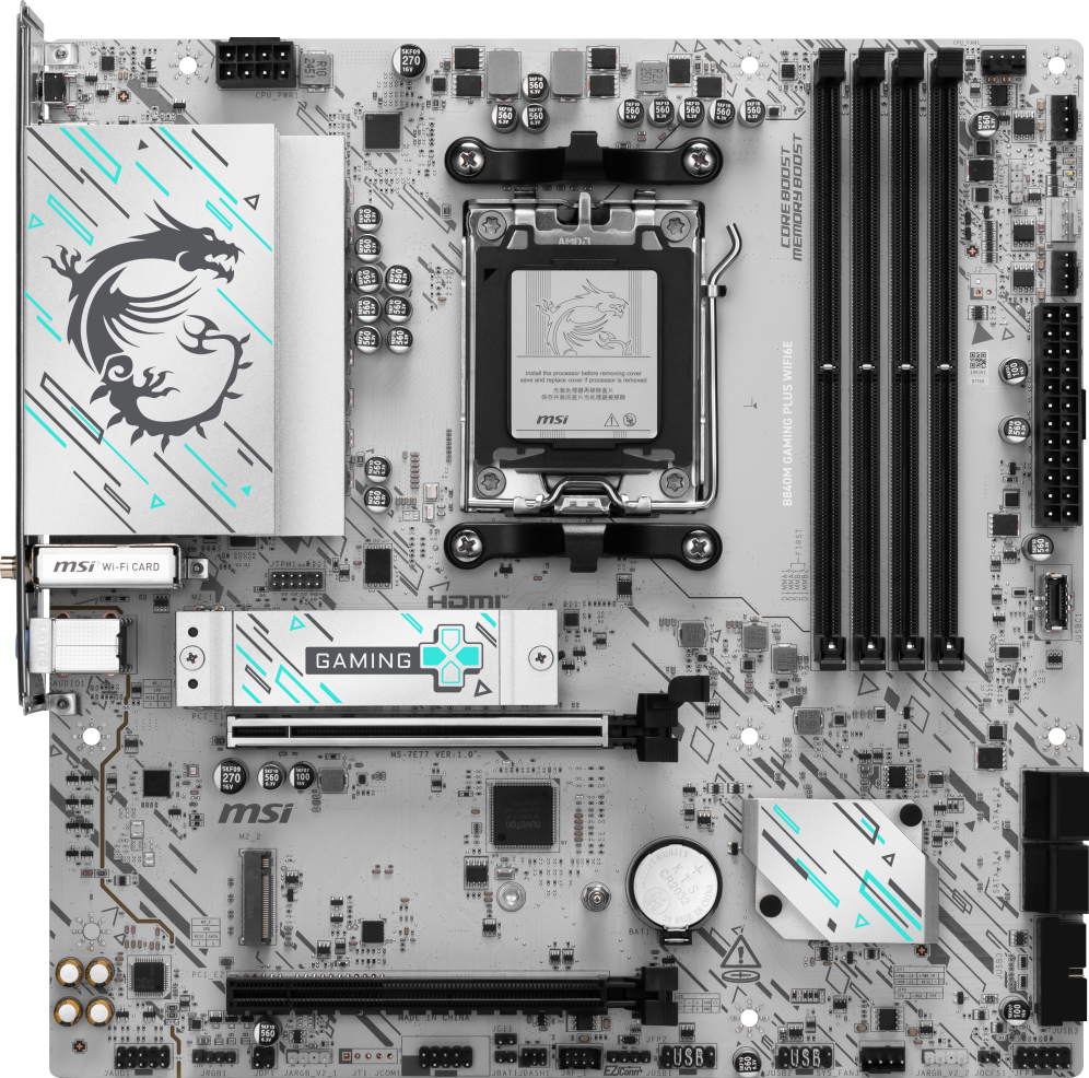 PLACA BASE MSI B840M GAMING PLUS WIFI6E M-ATX AM5 DDR5