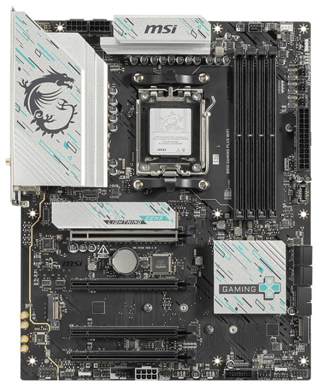 PLACA BASE MSI B850 GAMING PLUS WIFI PCI-E x16 Gen5, M.2 Gen5 - detalle