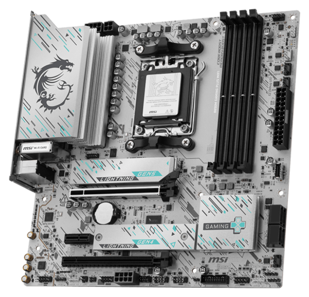 PLACA BASE MSI B850M GAMING PLUS WIFI PCI-E x16 Gen5, M.2 Gen5 - detalle