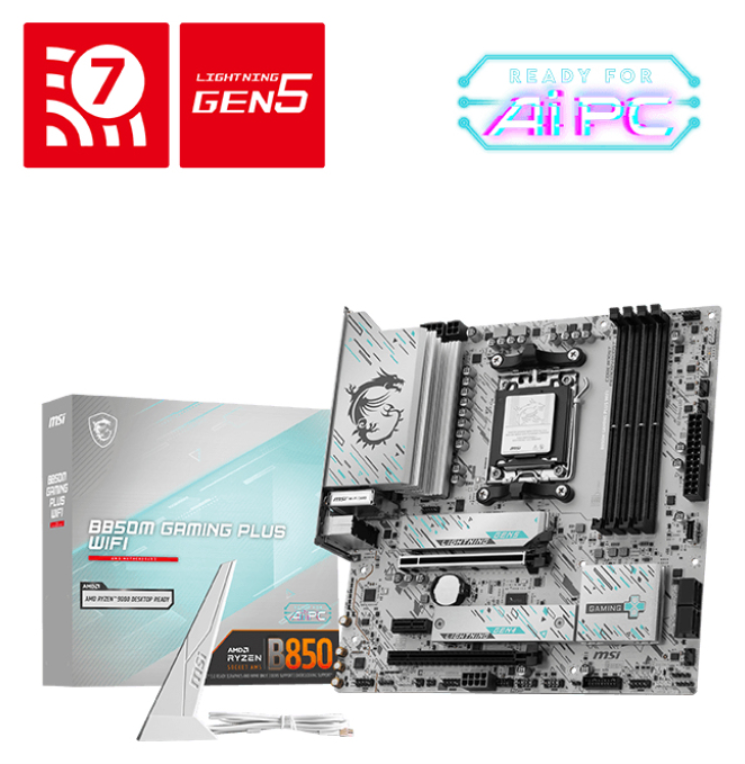 PLACA BASE MSI B850M GAMING PLUS WIFI PCI-E x16 Gen5, M.2 Gen5