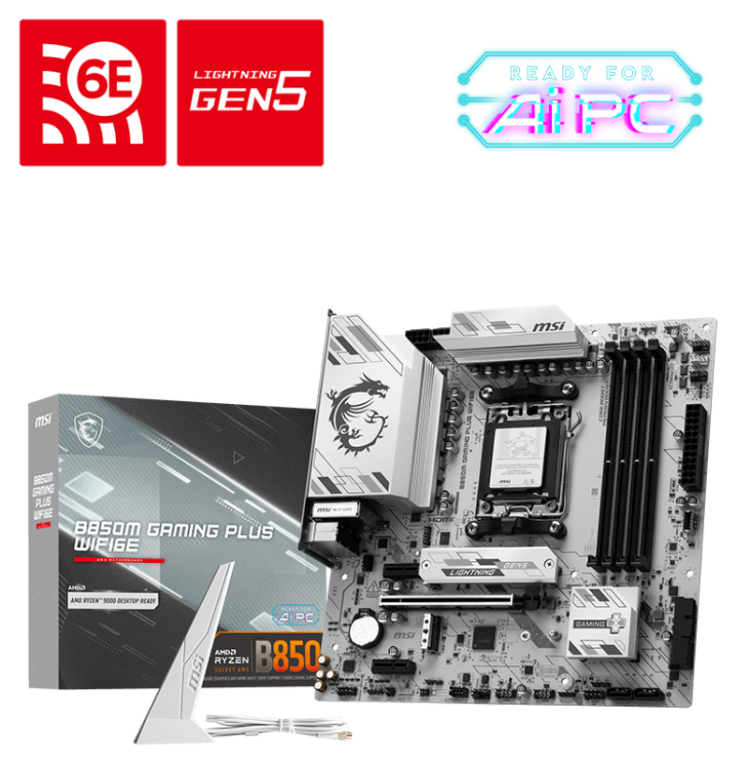 PLACA BASE MSI B850M GAMING PLUS WIFI6E PCI-E x16 Gen5, M.2 Gen5