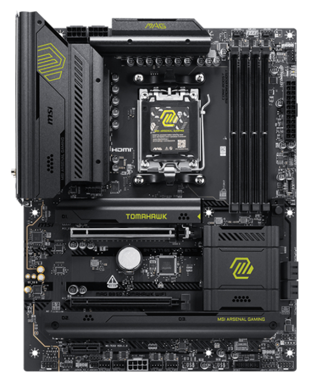 PLACA BASE MSI MAG B850 TOMAHAWK WIFI PCI-E x16 Gen5, M.2 Gen5 - detalle