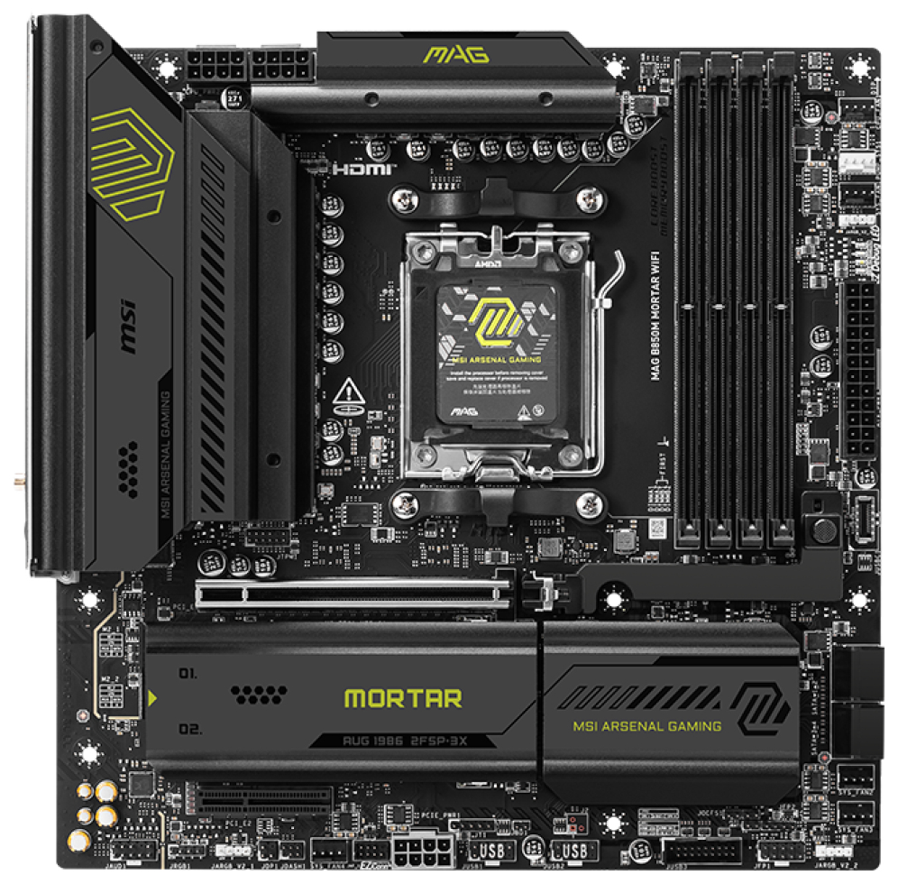 PLACA BASE MSI MAG B850M MORTAR PCI-E x16 Gen5, M.2 Gen5 - detalle