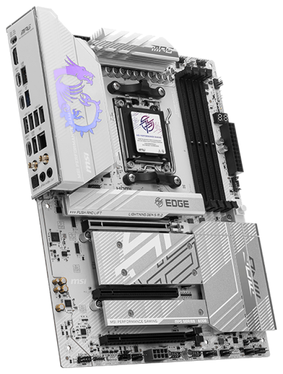 PLACA BASE MSI MPG B850 EDGE TI WIFI PCI-E x16 Gen5, M.2 Gen5 - detalle