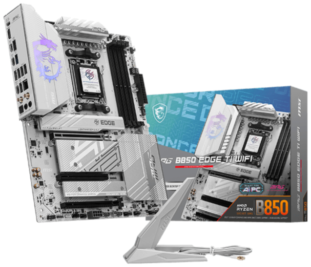 PLACA BASE MSI MPG B850 EDGE TI WIFI PCI-E x16 Gen5, M.2 Gen5