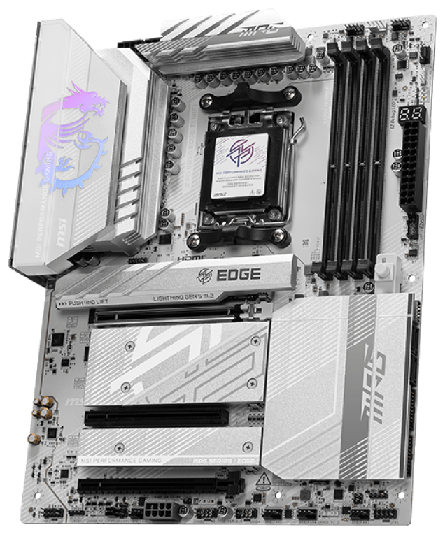 PLACA BASE MSI MPG B850 EDGE TI WIFI PCI-E x16 Gen5, M.2 Gen5 - detalle