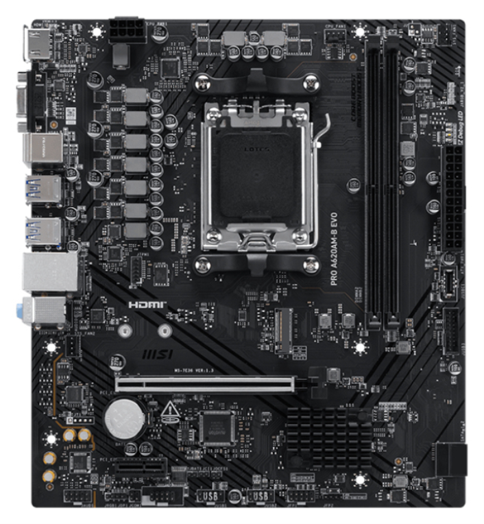 PLACA BASE MSI PRO A620M-B EVO AM5 MATX 2XDDR5