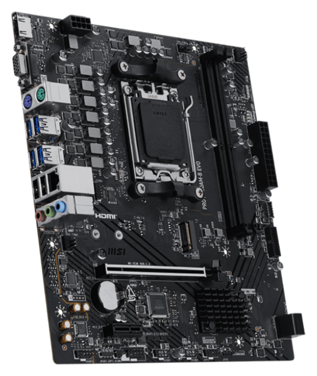 PLACA BASE MSI PRO A620M-B EVO AM5 MATX 2XDDR5 - detalle