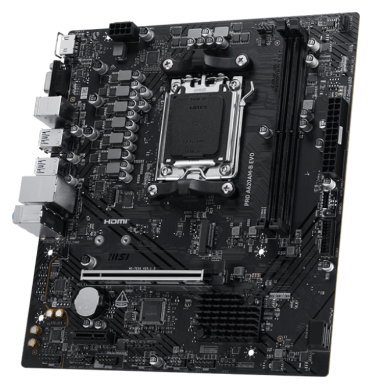 PLACA BASE MSI PRO A620M-B EVO AM5 MATX 2XDDR5 - detalle