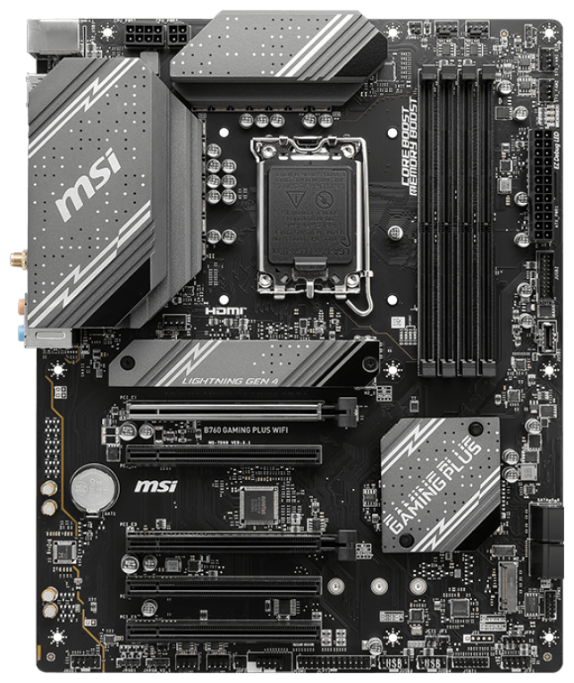 PLACA BASE MSI PRO B760 GAMING PLUS WIFI 1700 ATX 4XDDR5 - detalle
