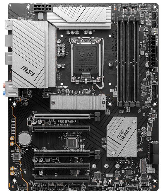 PLACA BASE MSI PRO B760-P II 1700 ATX 4XDDR5 - detalle