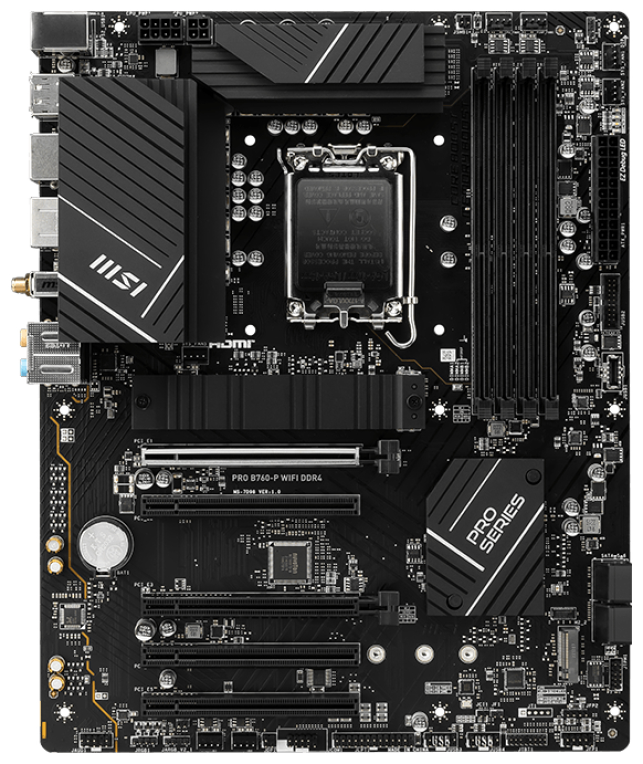 PLACA BASE MSI PRO B760-P WIFI 1700 ATX 4XDDR4 - detalle