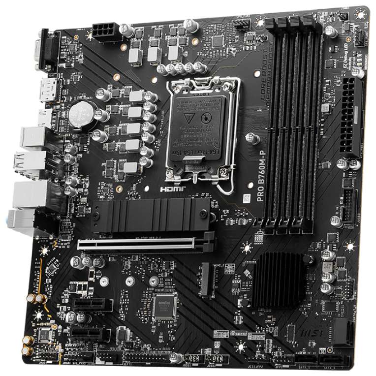 PLACA BASE MSI PRO B760M-P 1700 MATX 4XDDR5 - detalle