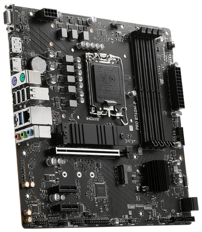 PLACA BASE MSI PRO B760M-P 1700 MATX 4XDDR5 - detalle