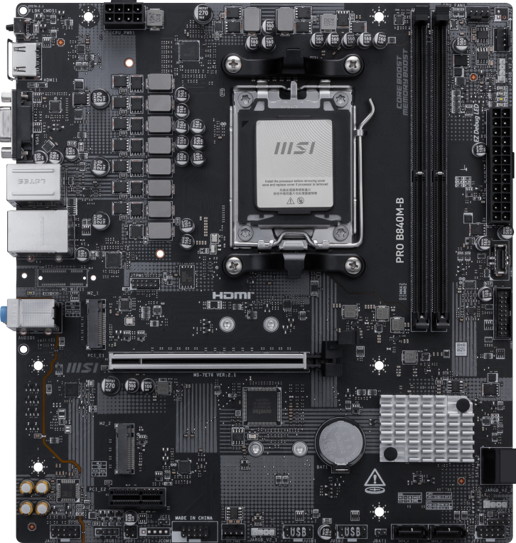 PLACA BASE MSI PRO B840M-B M-ATX AM5 DDR5 - detalle