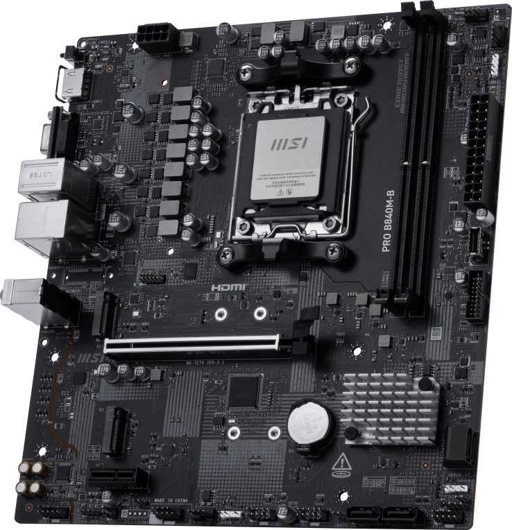PLACA BASE MSI PRO B840M-B M-ATX AM5 DDR5 - detalle