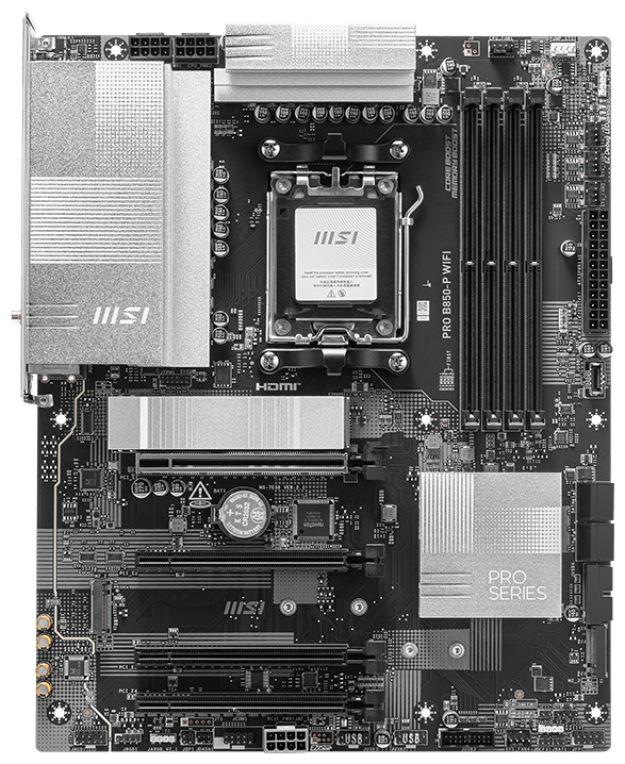 PLACA BASE MSI PRO B850-P WIFI PCI-E x16 Gen5, M.2 Gen5 - detalle