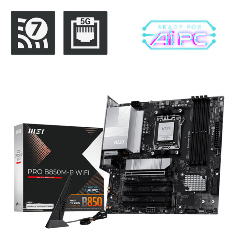 Placa base MSI 911-7E71-001 con AMD B850, zócalo AM5, micro ATX