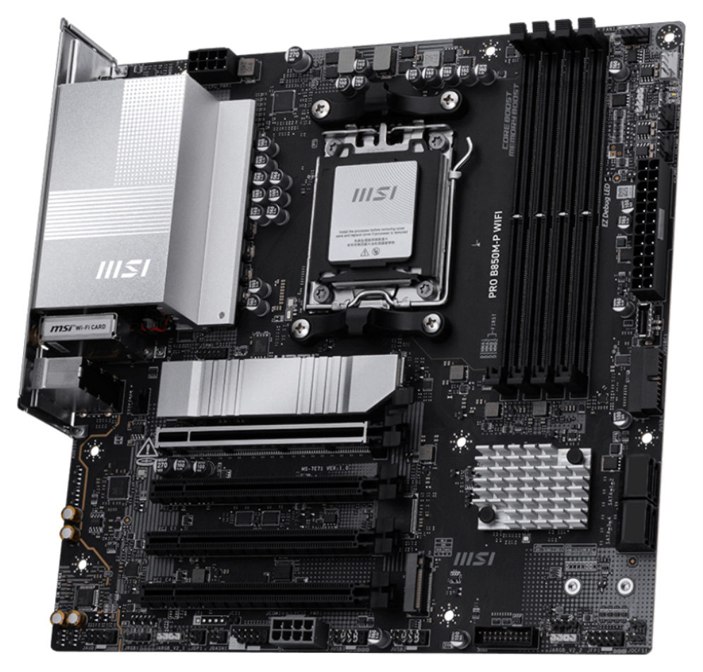PLACA BASE MSI PRO B850M-P WIFI PCI-E x16 Gen5, M.2 Gen5 - detalle