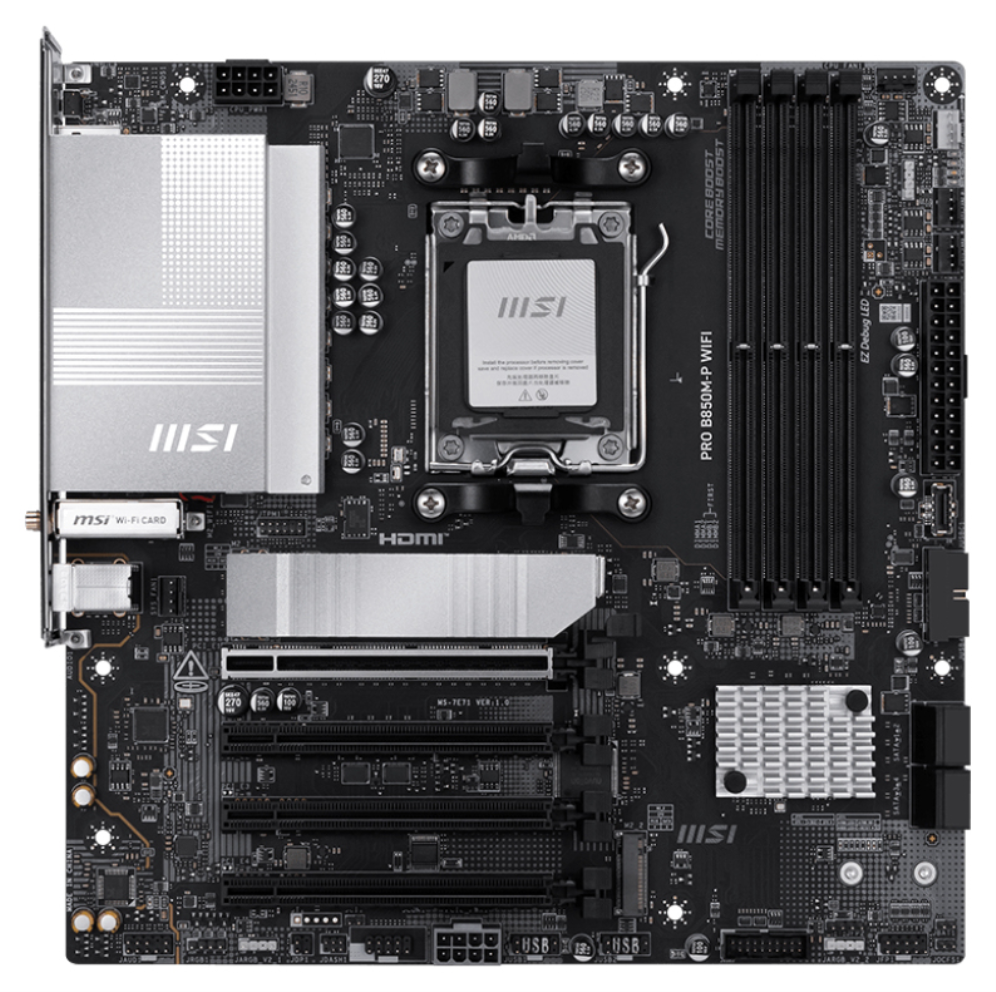 PLACA BASE MSI PRO B850M-P WIFI PCI-E x16 Gen5, M.2 Gen5 - detalle