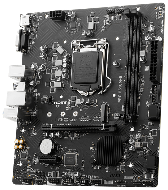 PLACA BASE MSI PRO H510M-B 1200 SOLO 10ª MATX 2XDDR4 - detalle
