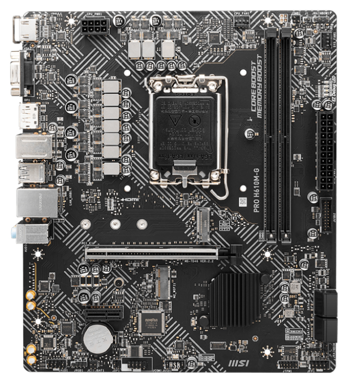 PLACA BASE MSI PRO H610M-G 1700 MATX 2XDDR5 - detalle