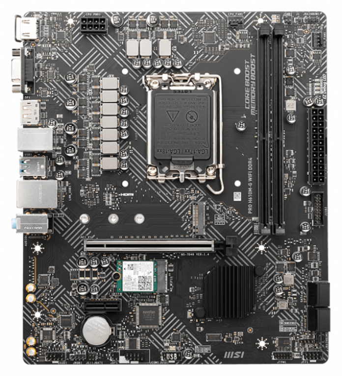 PLACA BASE MSI PRO H610M-G WIFI 1700 MATX 2XDDR4 - detalle