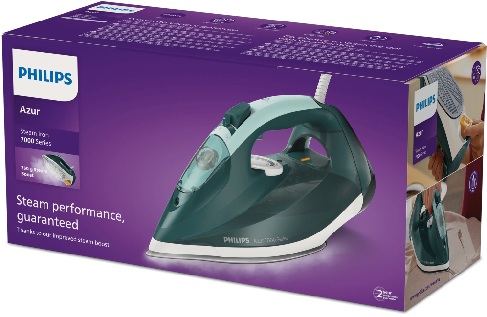 PLANCHA HORIZONTAL PHILIPS DST7031/70 2800W CABLE2M - detalle