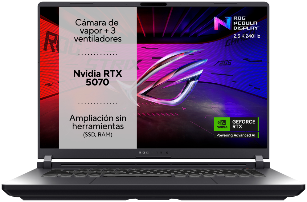 PORTATIL ASUS ROG STRIX G615JPR-S5003 i7-14650HX 32GB 1TB RTX5070 16"WQXGA FDOS - detalle
