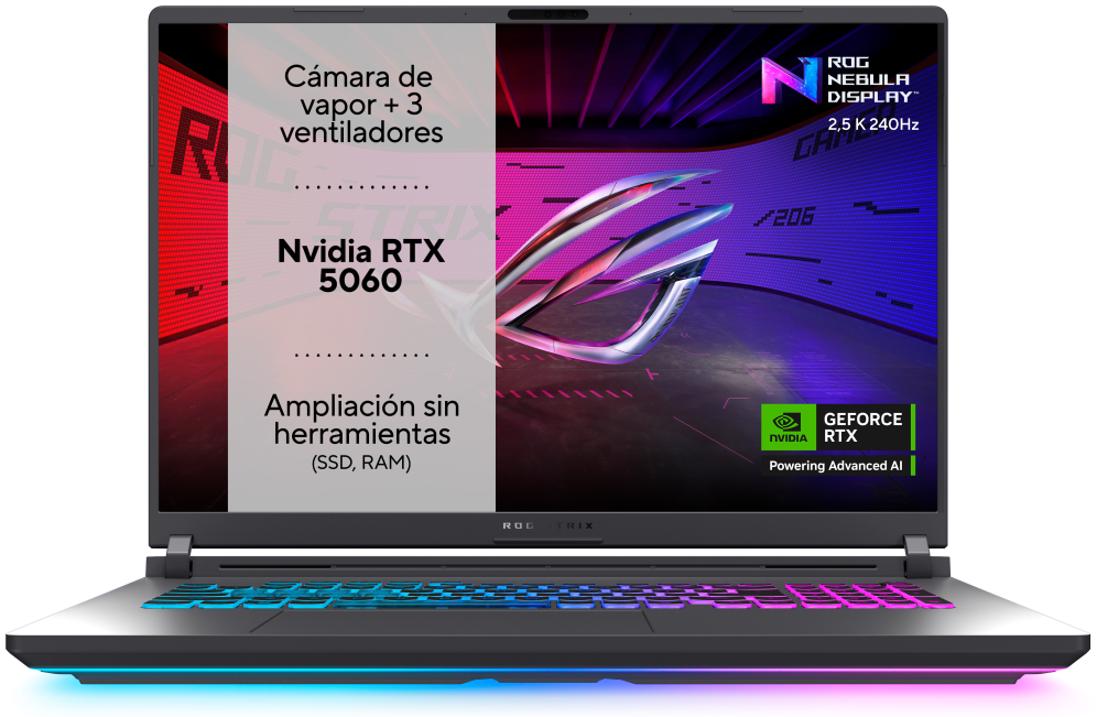 PORTATIL ASUS ROG STRIX G815JMR-S8051 i7-14650HX 32GB 1TB RTX5060 18"WUXGA FDOS - detalle
