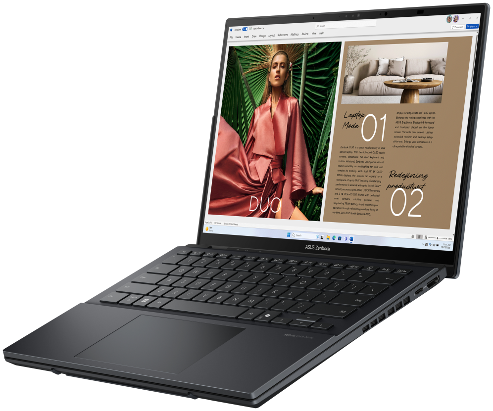 PORTATIL ASUS ZENBOOK DUO UX8406CA-QL336W U7 255H 32GB 1TB 14"OLED W11H - detalle