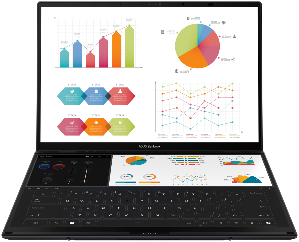 PORTATIL ASUS ZENBOOK DUO UX8406CA-QL336W U7 255H 32GB 1TB 14"OLED W11H - detalle