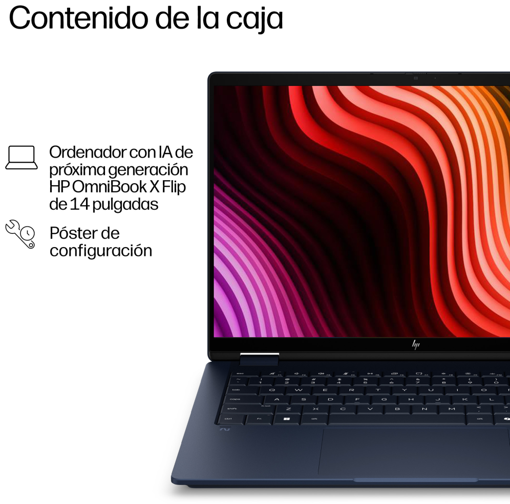 PORTATIL HP OMNIBOOK X FLIP 2in1 14-KB0013NS U9 386H 32GB 1TB 14" W11H - detalle