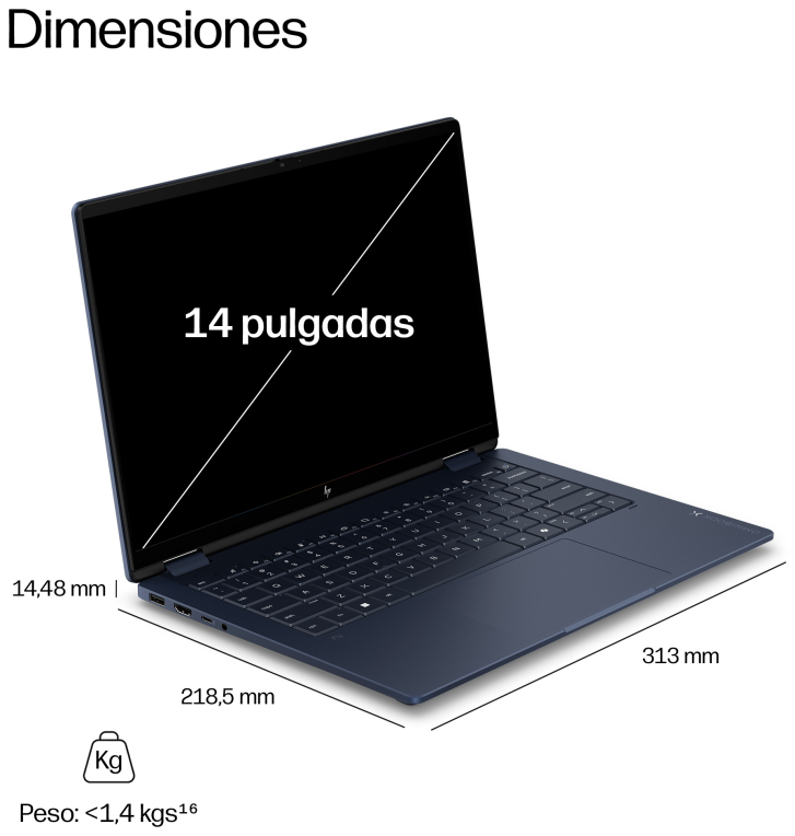 PORTATIL HP OMNIBOOK X FLIP 2in1 14-KB0013NS U9 386H 32GB 1TB 14" W11H - detalle