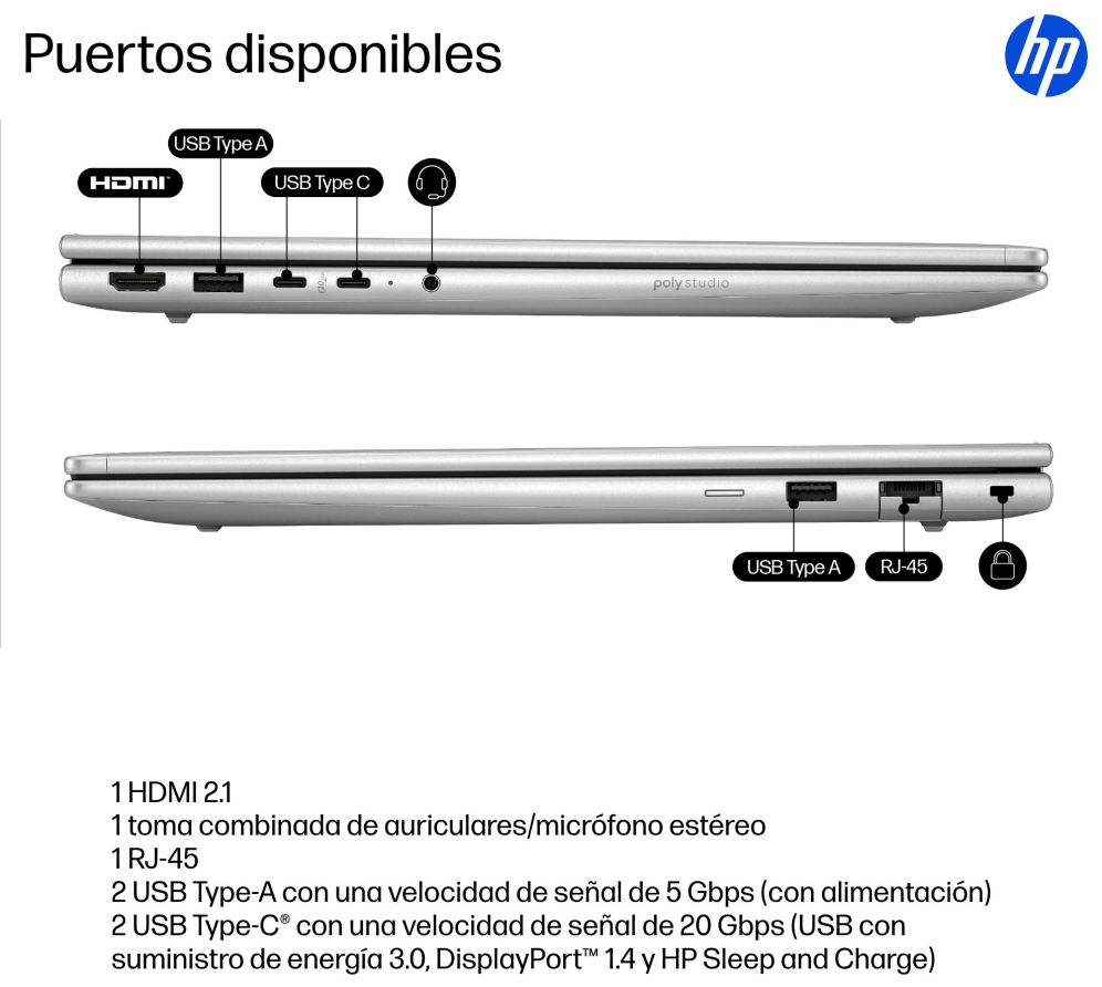 PORTATIL HP PROBOOK 4 G1i U5-225U 16GB 512GB 16" W11P - detalle