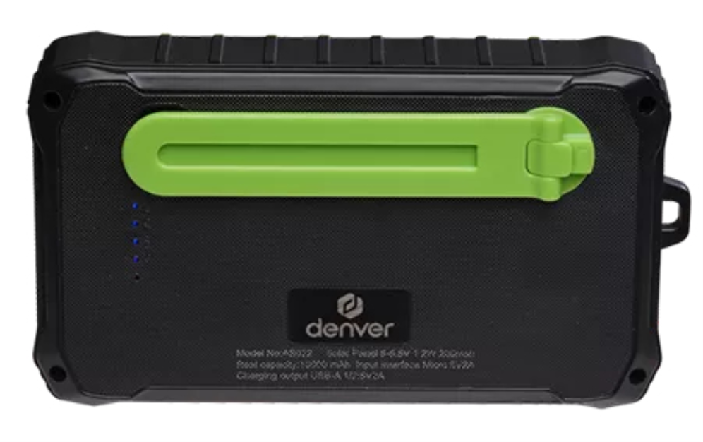 POWEBANK DENVER SOLAR DE 10000MAH CON MANIVELA MANUAL - detalle