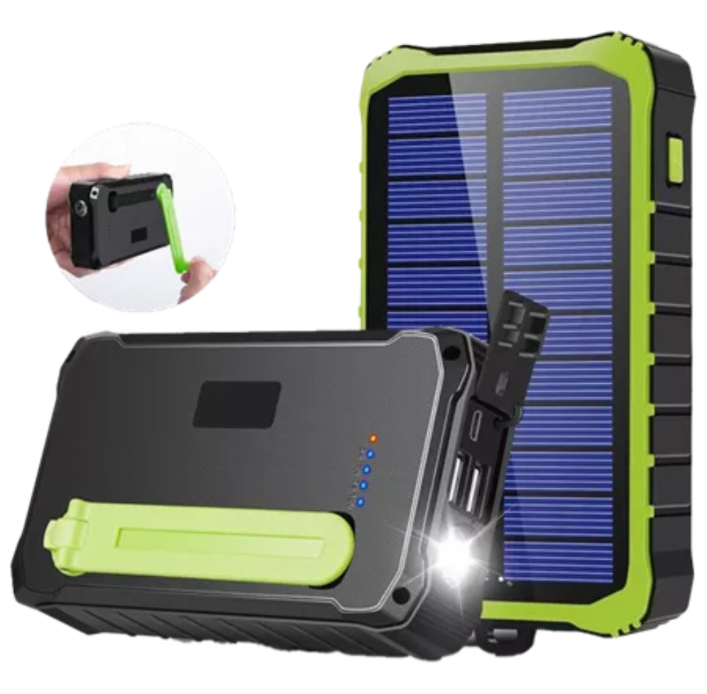 POWEBANK DENVER SOLAR DE 10000MAH CON MANIVELA MANUAL - detalle