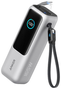 POWER BANK ANKER 25K 165W BUILT-IN USB C CABLE RETRACTIL SILVER