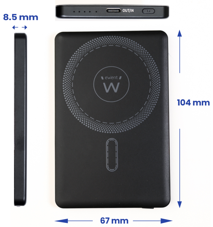 POWER BANK EWENT ULTRASLIM MAGSAFE 5000 MAH PD 20W 1XUSB-C - detalle