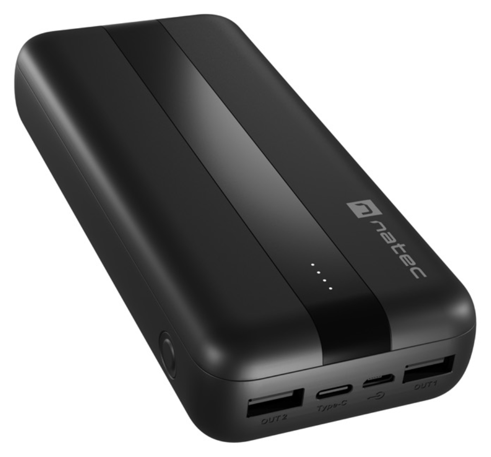 POWER BANK NATEC TREVI 20.000 mAh 2xUSB 2.1A 1xUSB-C NEGRO - detalle