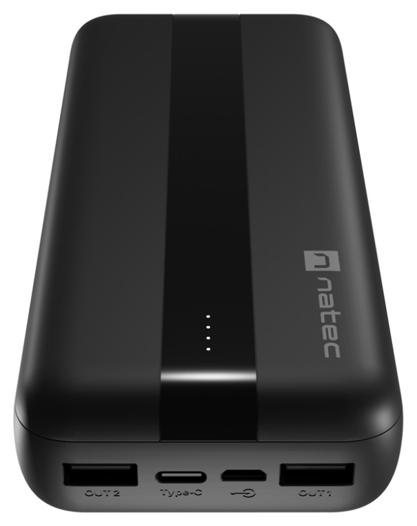 POWER BANK NATEC TREVI 20.000 mAh 2xUSB 2.1A 1xUSB-C NEGRO - detalle