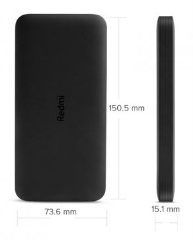 POWER BANK XIAOMI REDMI BATERIA 10000 MAH NEGRO - detalle