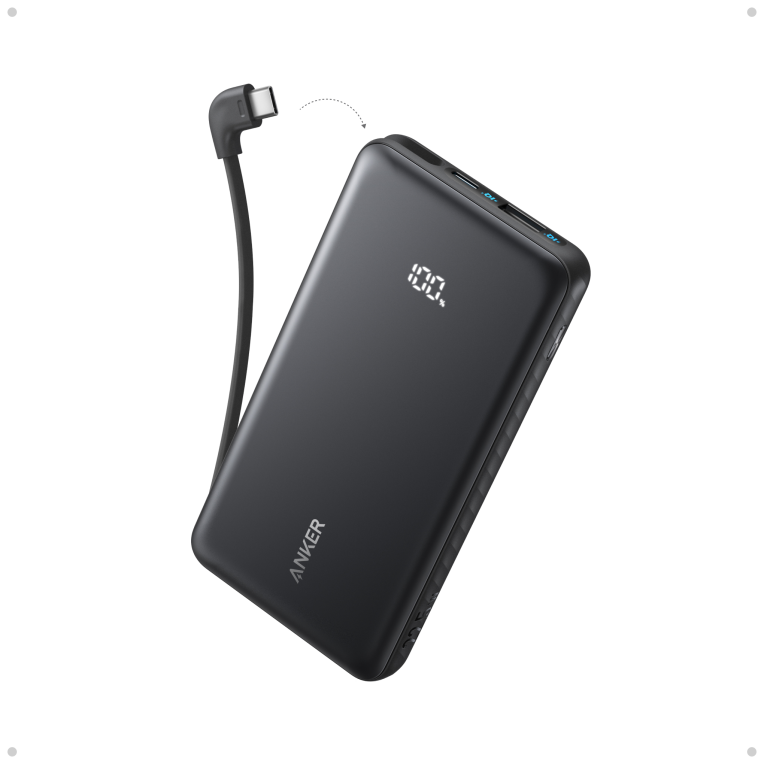 POWERBANK ANKER 10000 MAH 30W CON CON CABLE USB-C INTEGRADO - detalle