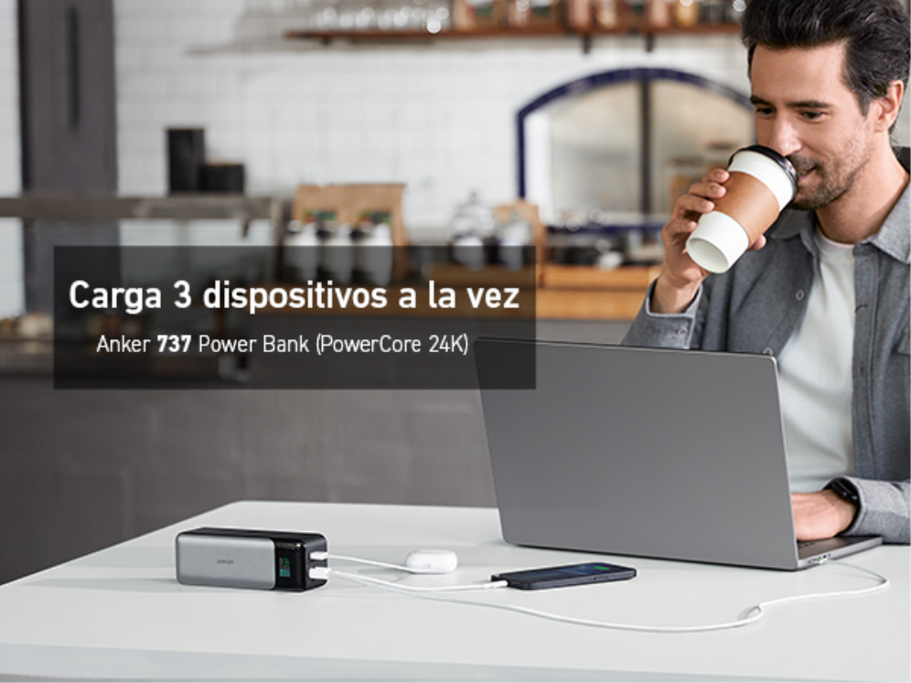 POWERBANK ANKER 737 GEN2 DISPLAY 24K 140W NEGRO - detalle