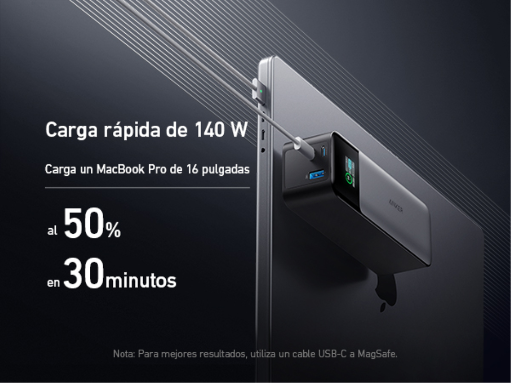 POWERBANK ANKER 737 GEN2 DISPLAY 24K 140W NEGRO - detalle