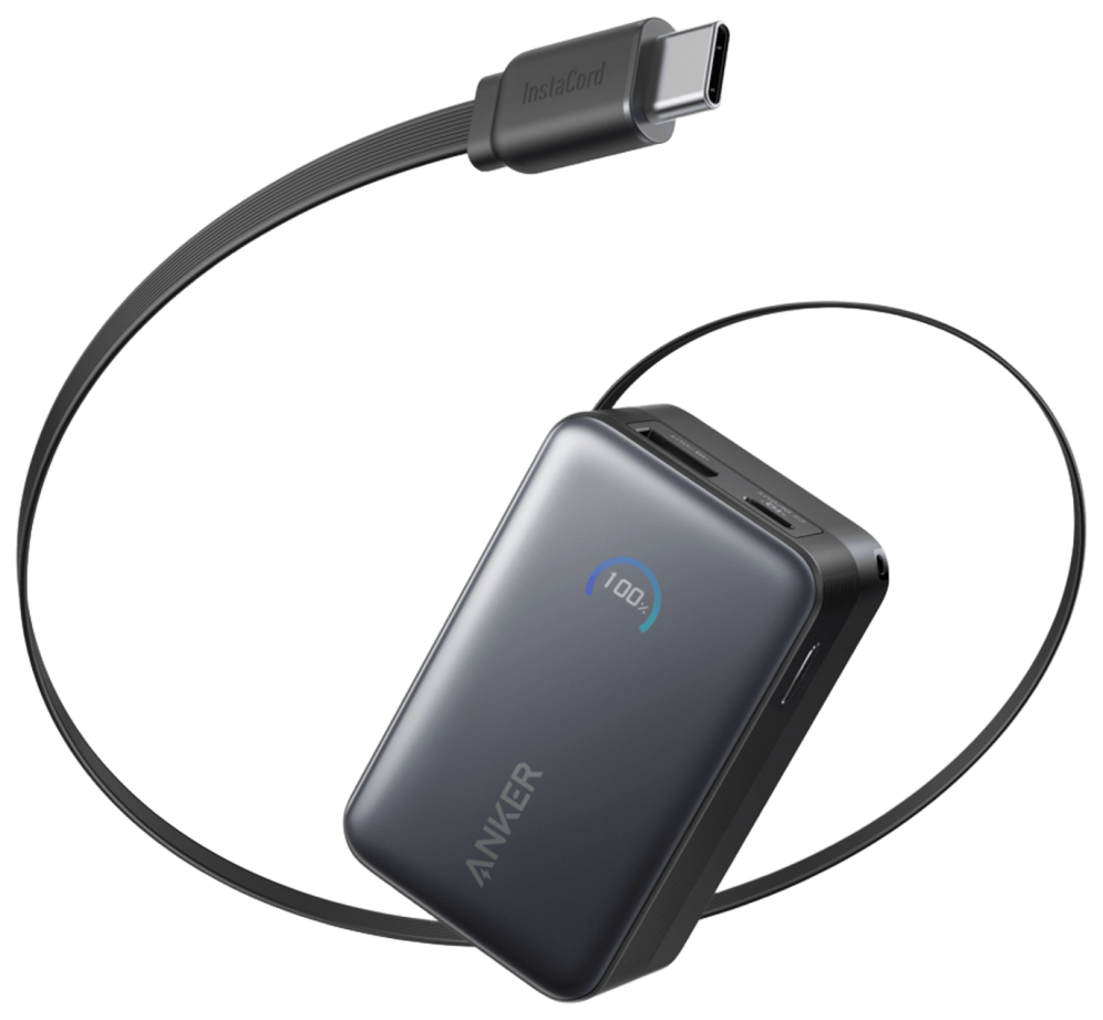 POWERBANK ANKER NANO 10000 MAH 45W CON CABLE USB-C RETRACTIL