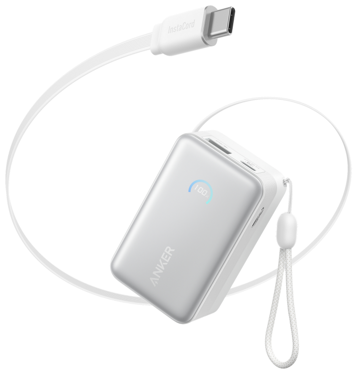 POWERBANK ANKER NANO 10000 MAH 45W CON CABLE USB-C RETRACTIL
